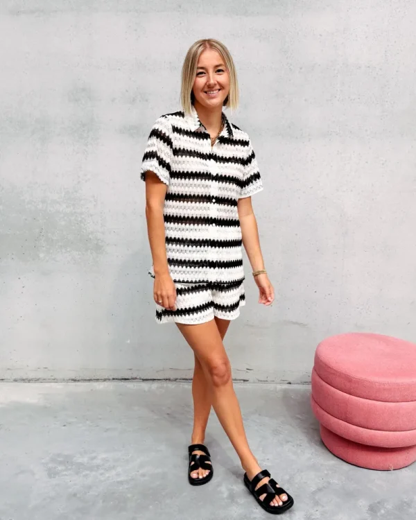 By Lenz Homewear/Comfy Sets | MACKENZIE TWIN SET - BLACK/WHITE