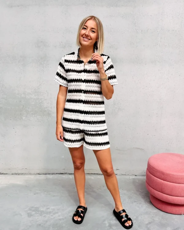 By Lenz Homewear/Comfy Sets | MACKENZIE TWIN SET - BLACK/WHITE