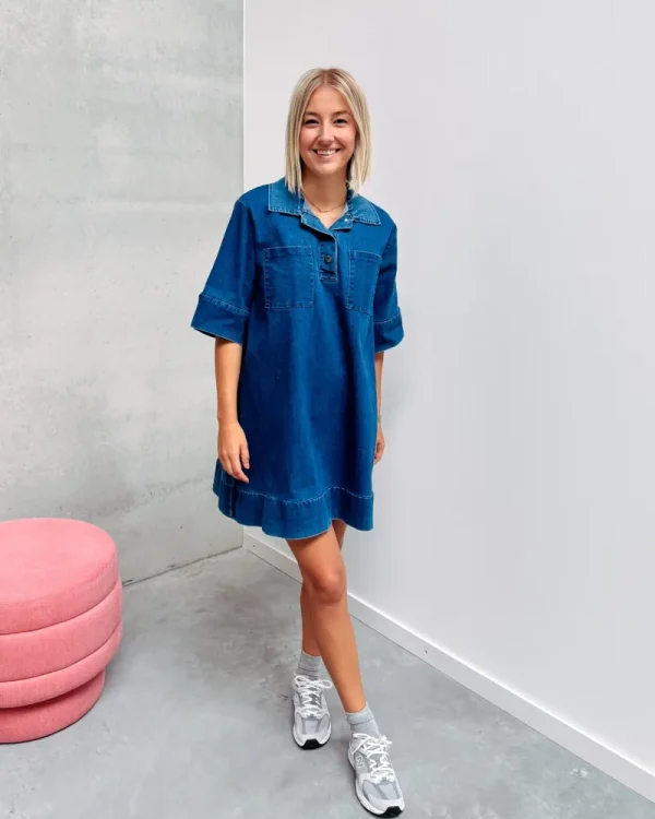 By Lenz Dresses | MARA DENIM DRESS - DARK BLUE