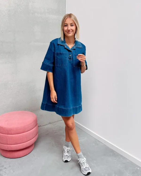 By Lenz Dresses | MARA DENIM DRESS - DARK BLUE