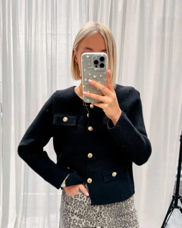 By Lenz Jackets | MEGAN CARDIGAN - BLACK