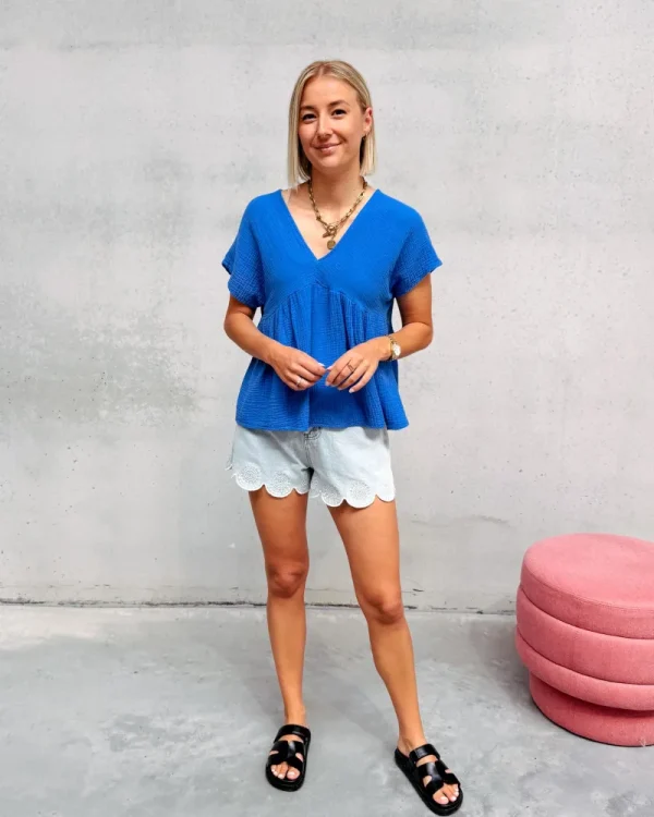 By Lenz Tops | MYLEE TETRA BLOUSE - BLUE