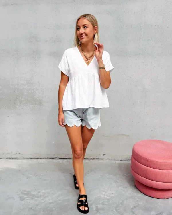 By Lenz Tops | MYLEE TETRA BLOUSE - WHITE