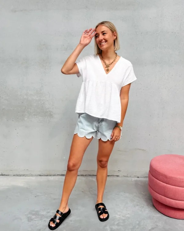 By Lenz Tops | MYLEE TETRA BLOUSE - WHITE
