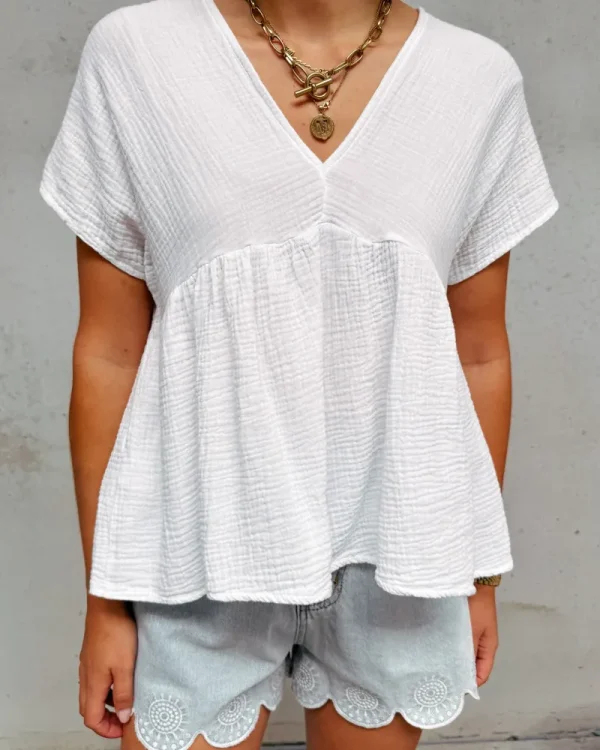 By Lenz Tops | MYLEE TETRA BLOUSE - WHITE