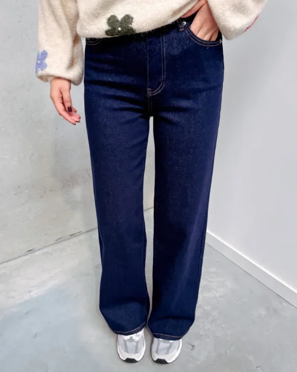 By Lenz Jeans/Trousers | NETTE NAVY BLUE DAD JEANS