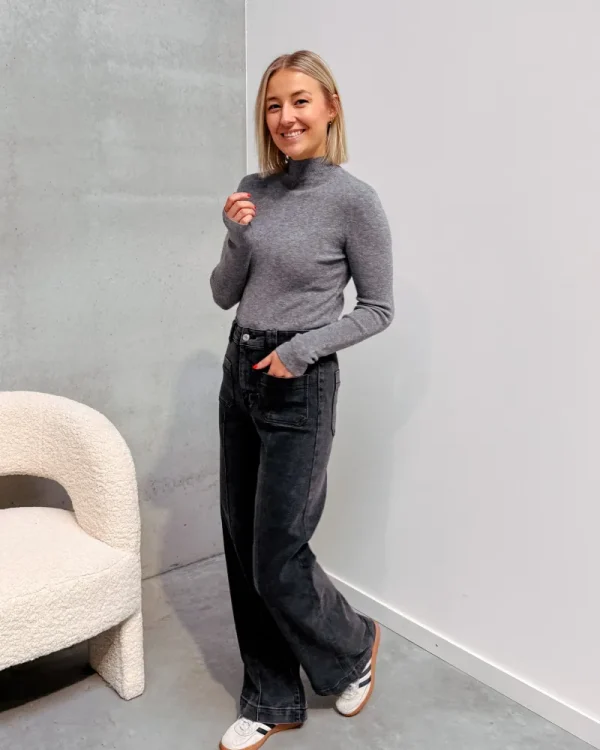 By Lenz Tops | NOOR FITTED TOP - DARK GREY