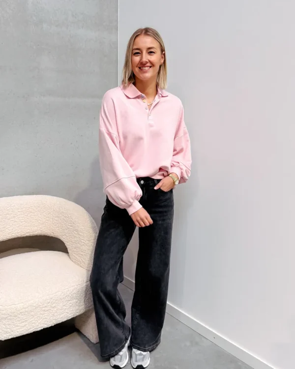 By Lenz Sweaters | ONA POLO KNIT COLORFUL BUTTONS - PINK