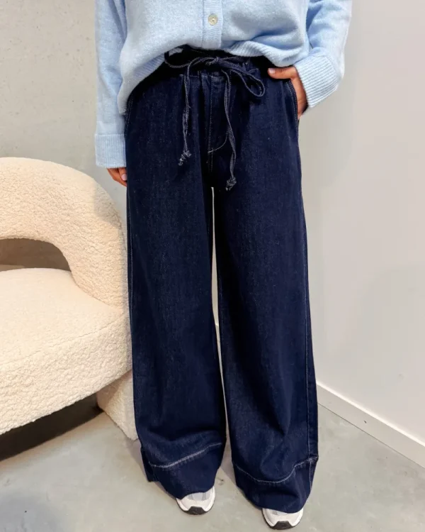 By Lenz Jeans/Trousers | POMME DARK WIDE JEANS