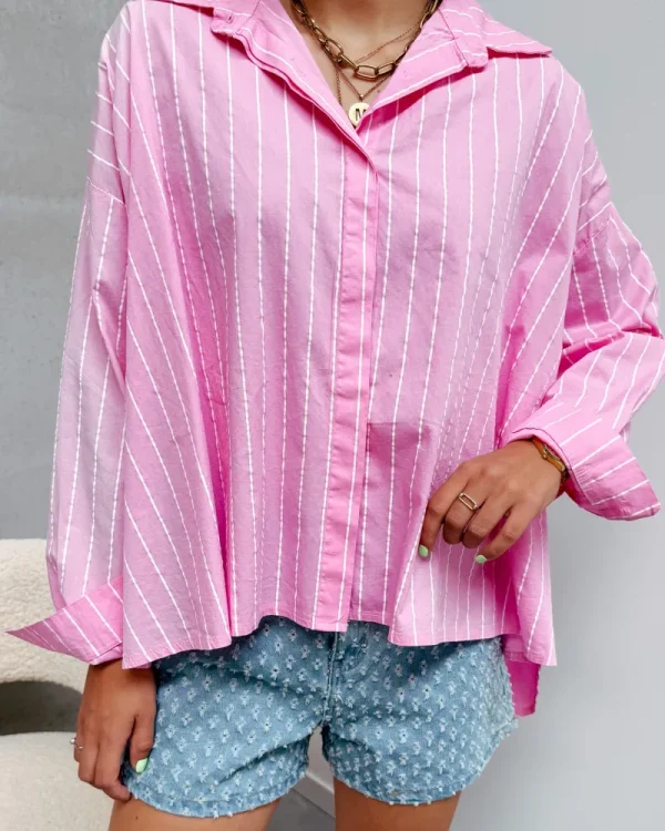 By Lenz Tops | SAINT STRIPED SHIRT - PINK