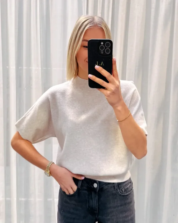 By Lenz Sweaters | SINE SHORT SLEEVE KNIT - BEIGE