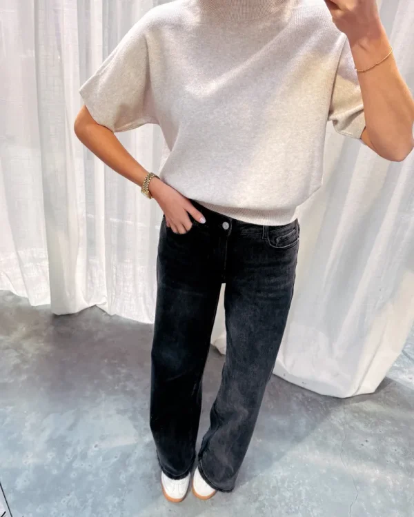 By Lenz Sweaters | SINE SHORT SLEEVE KNIT - BEIGE