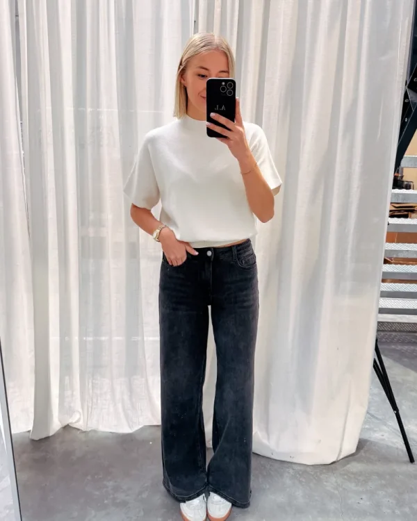 By Lenz Sweaters | SINE SHORT SLEEVE KNIT - WHITE