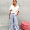 By Lenz Jeans/Trousers | STELLA STRIPED TROUSERS - BLUE