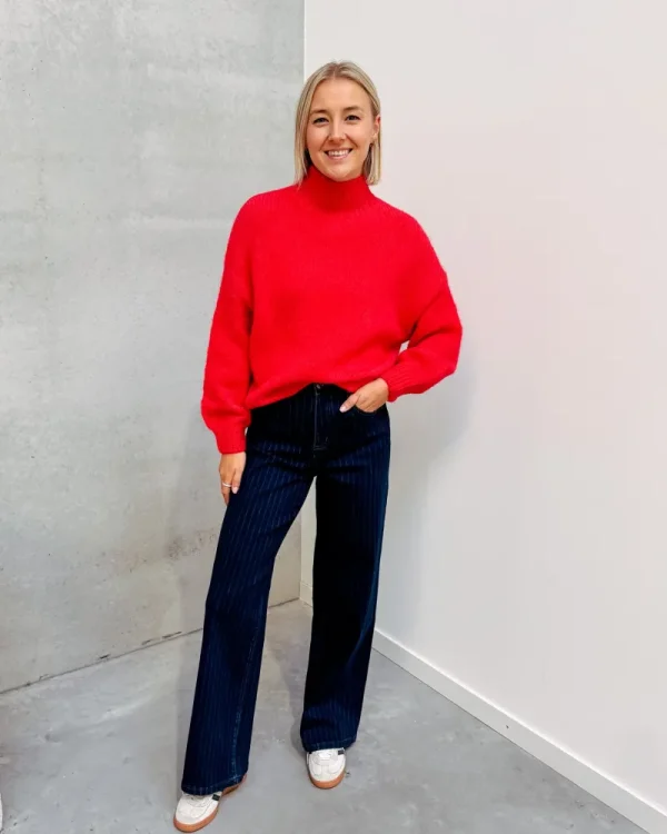 By Lenz Jeans/Trousers | STRIPED NAVY BLUE JEANS