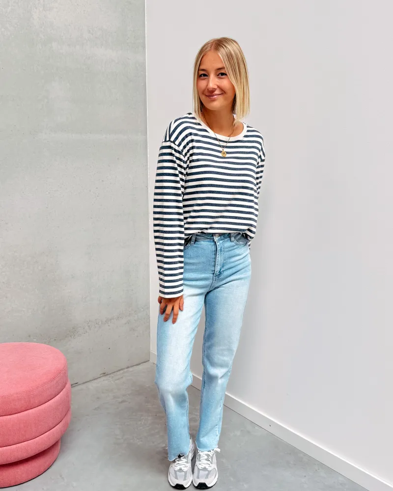 suki_striped_tee__bluewhi_2.webp By Lenz T-Shirts | SUKI STRIPED TEE - BLUE/WHITE