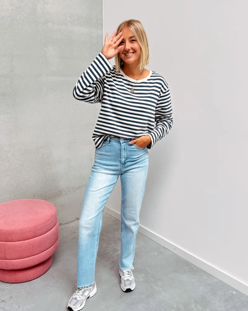 suki_striped_tee__bluewhi_4.webp By Lenz T-Shirts | SUKI STRIPED TEE - BLUE/WHITE