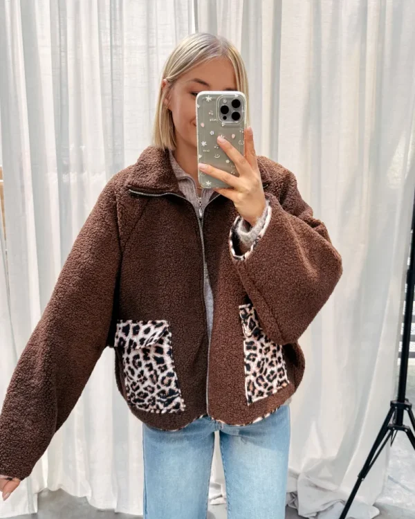 By Lenz Jackets | THANÉE TEDDY JACKET - DARK BROWN