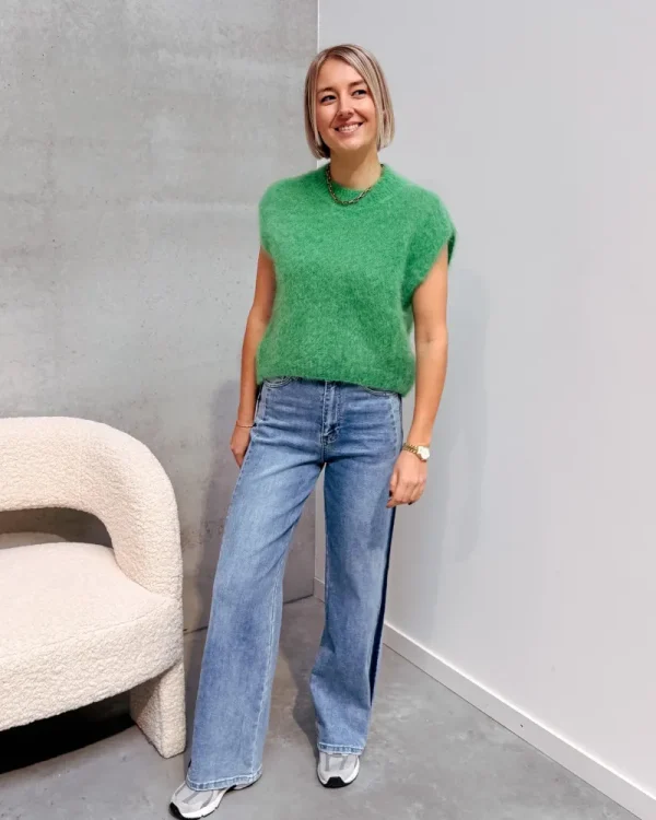 By Lenz Jeans/Trousers | VANESSA STRIPED DAD JEANS - BLUE