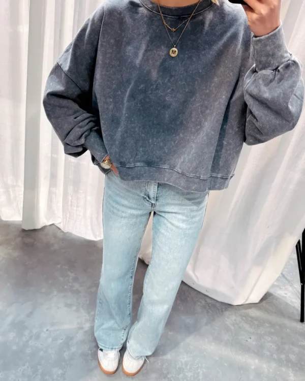 By Lenz Sweaters | WENKE GREY WASHED SWEATER