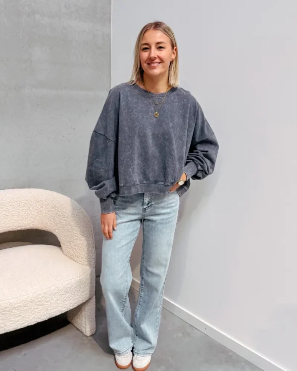 By Lenz Sweaters | WENKE GREY WASHED SWEATER